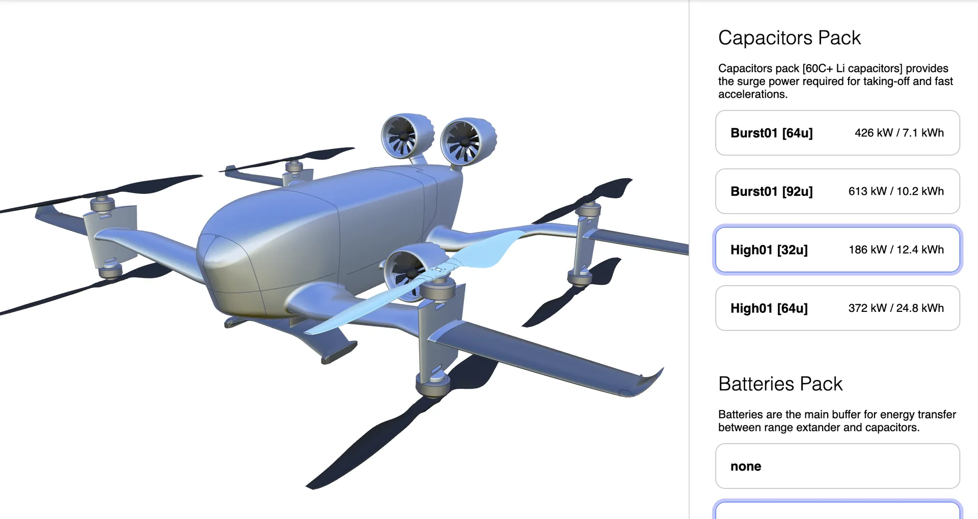 eVTOL design software interface